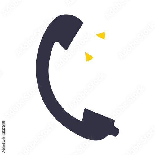flat color retro cartoon telephone receiver