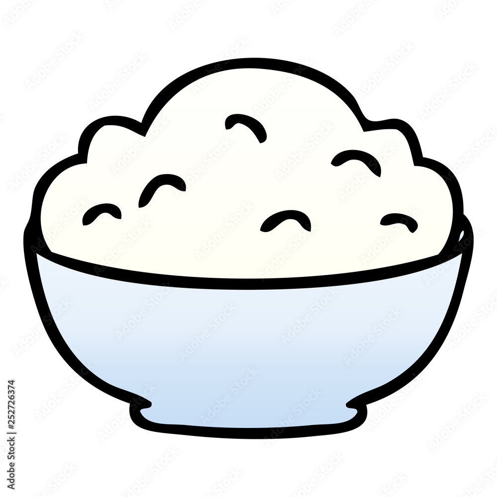 quirky gradient shaded cartoon bowl of mash quirky gradient shaded cartoon bowl of mash