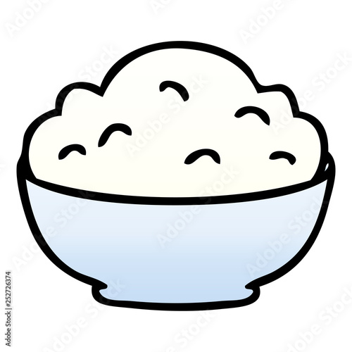 quirky gradient shaded cartoon bowl of mash