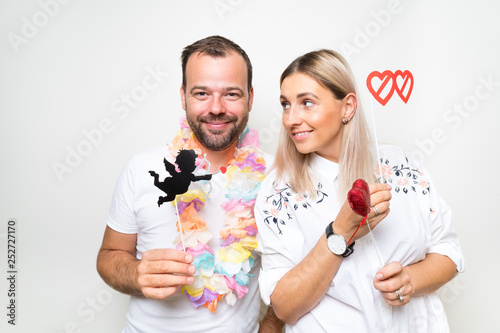 party photo booth props male female fun glasses white background