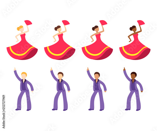 Dancer emoji icon set