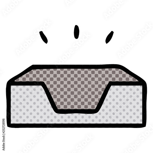 comic book style cartoon empty in tray