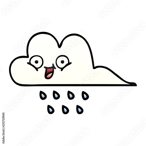 gradient shaded cartoon rain cloud