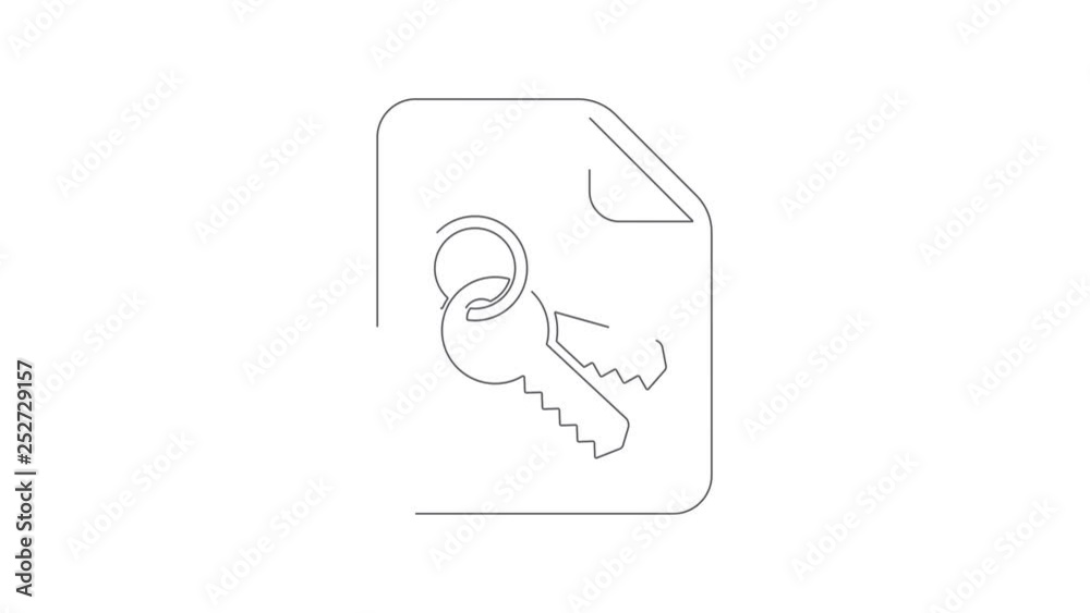 Secure file animated lineal symbol icon 4K Secure file animated lineal symbol icon 4K