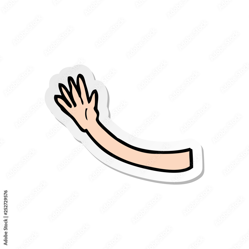 sticker of a cartoon arm gesture sticker of a cartoon arm gesture