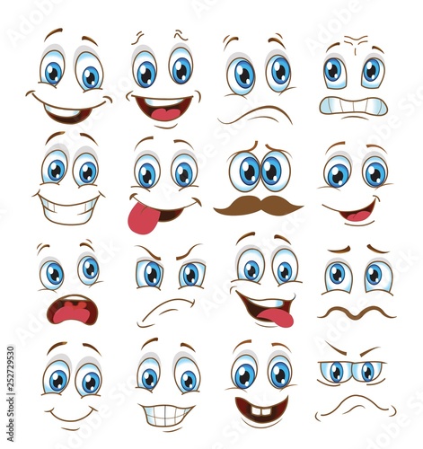 face expression set. vector illustration emoticon cartoon