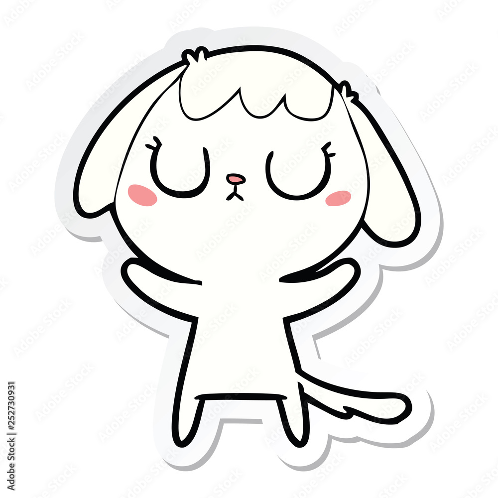 sticker of a cute cartoon dog sticker of a cute cartoon dog