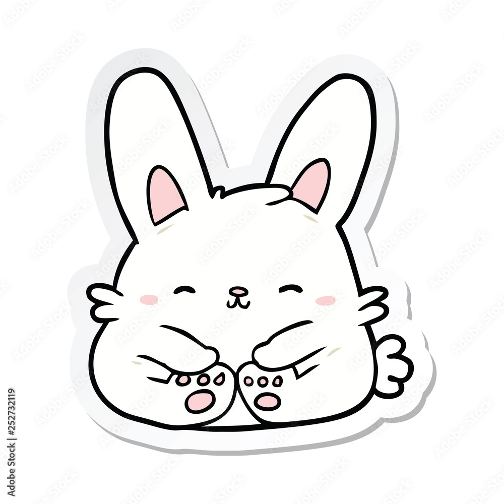 sticker of a cartoon rabbit sticker of a cartoon rabbit