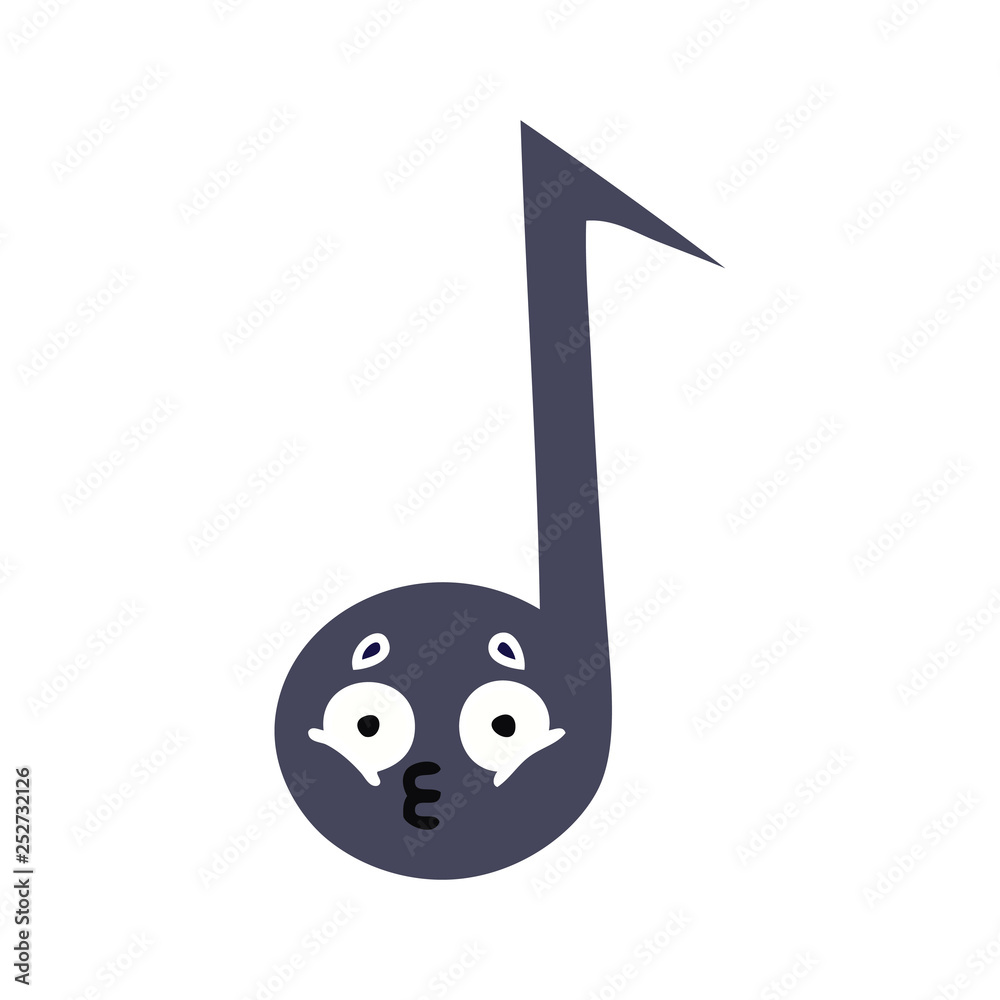 flat color retro cartoon musical note flat color retro cartoon musical note