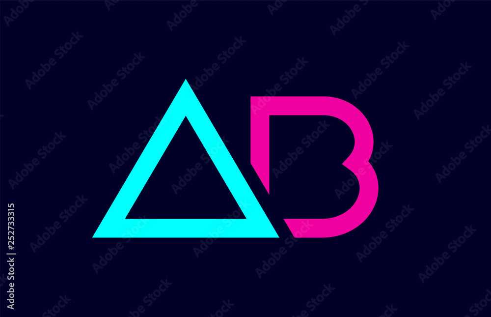 blue pink colorful alphabet letter logo combination ab a b design blue pink colorful alphabet letter logo combination ab a b design