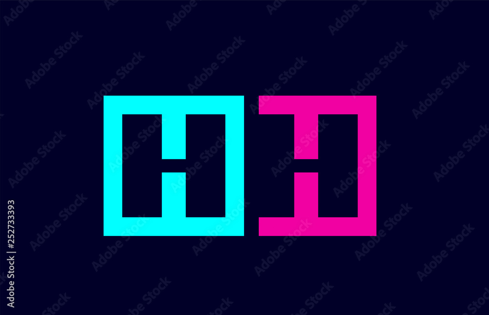 HH H H blue pink colorful alphabet alphabet letter logo combination design HH H H blue pink colorful alphabet alphabet letter logo combination design