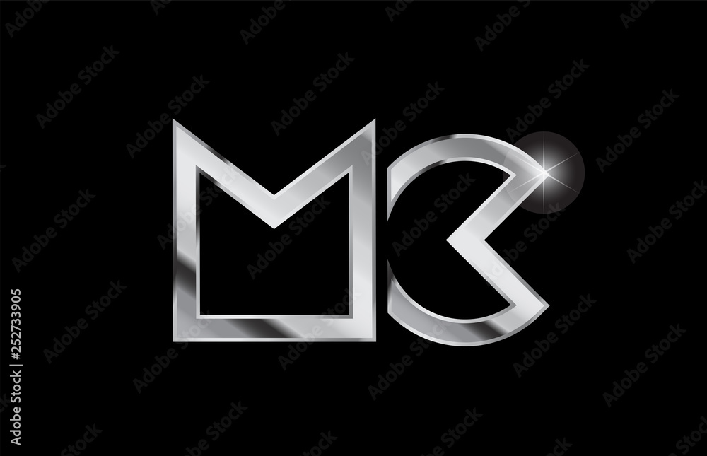 silver metal alphabet letter logo combination design silver metal alphabet letter logo combination design