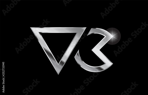 silver metal alphabet letter logo combination design