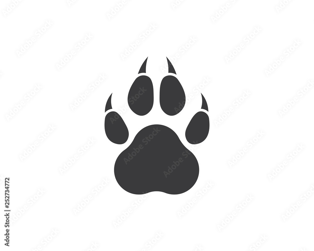Fototapeta premium paw logo icon of pet vector template