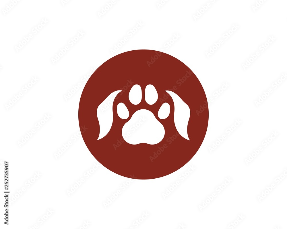 Obraz premium paw logo icon of pet vector template