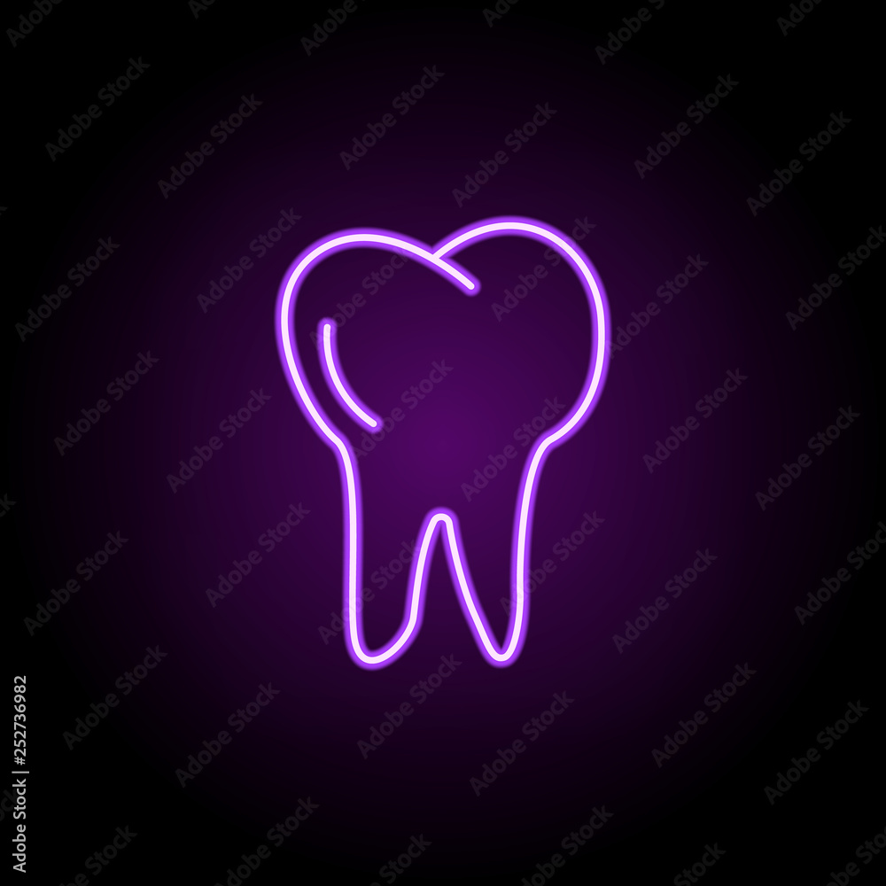tooth line icon. Elements of Medicine in neon style icons. Simple icon for websites, web design, mobile app, info graphics tooth line icon. Elements of Medicine in neon style icons. Simple icon for websites, web design, mobile app, info graphics