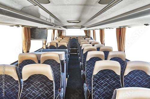 Bus interior seats photo