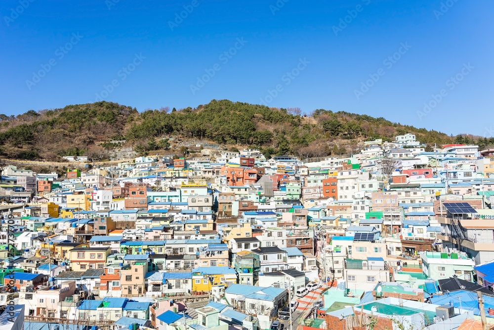Panorama view of gamcheon Culture Village located at Busan, South Korea