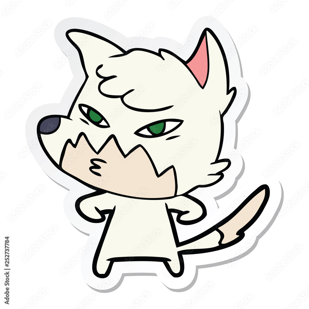 sticker of a clever cartoon fox sticker of a clever cartoon fox