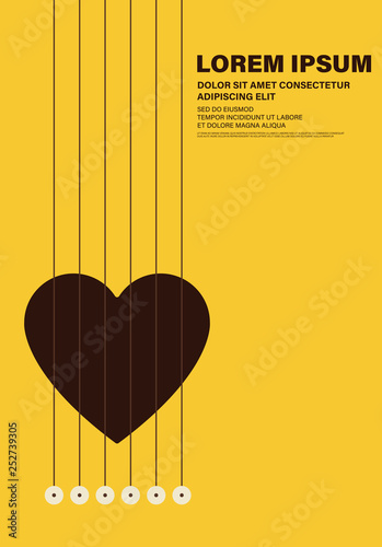 Music poster graphic design template modern vintage retro style
