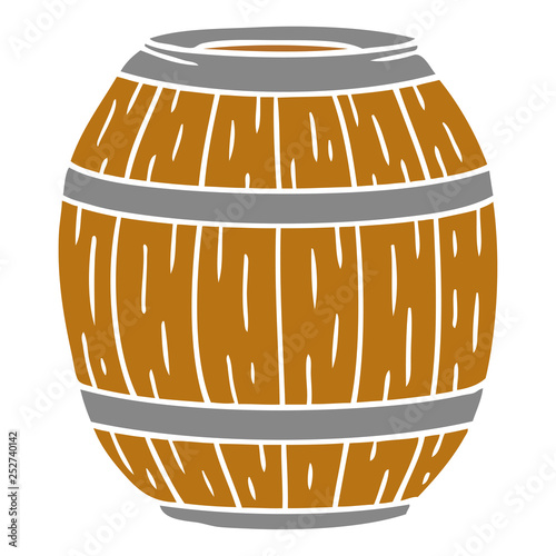 cartoon doodle of a wooden barrel