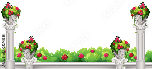 Flower and bush foreground scene