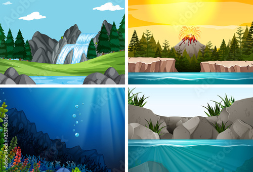 Set of nature scenes