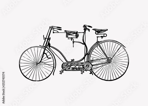 Tandem bicycle vintage design
