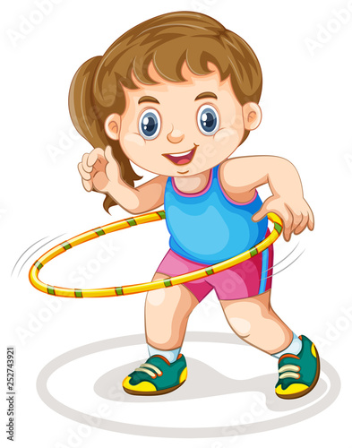 Chubby girl doing exercise