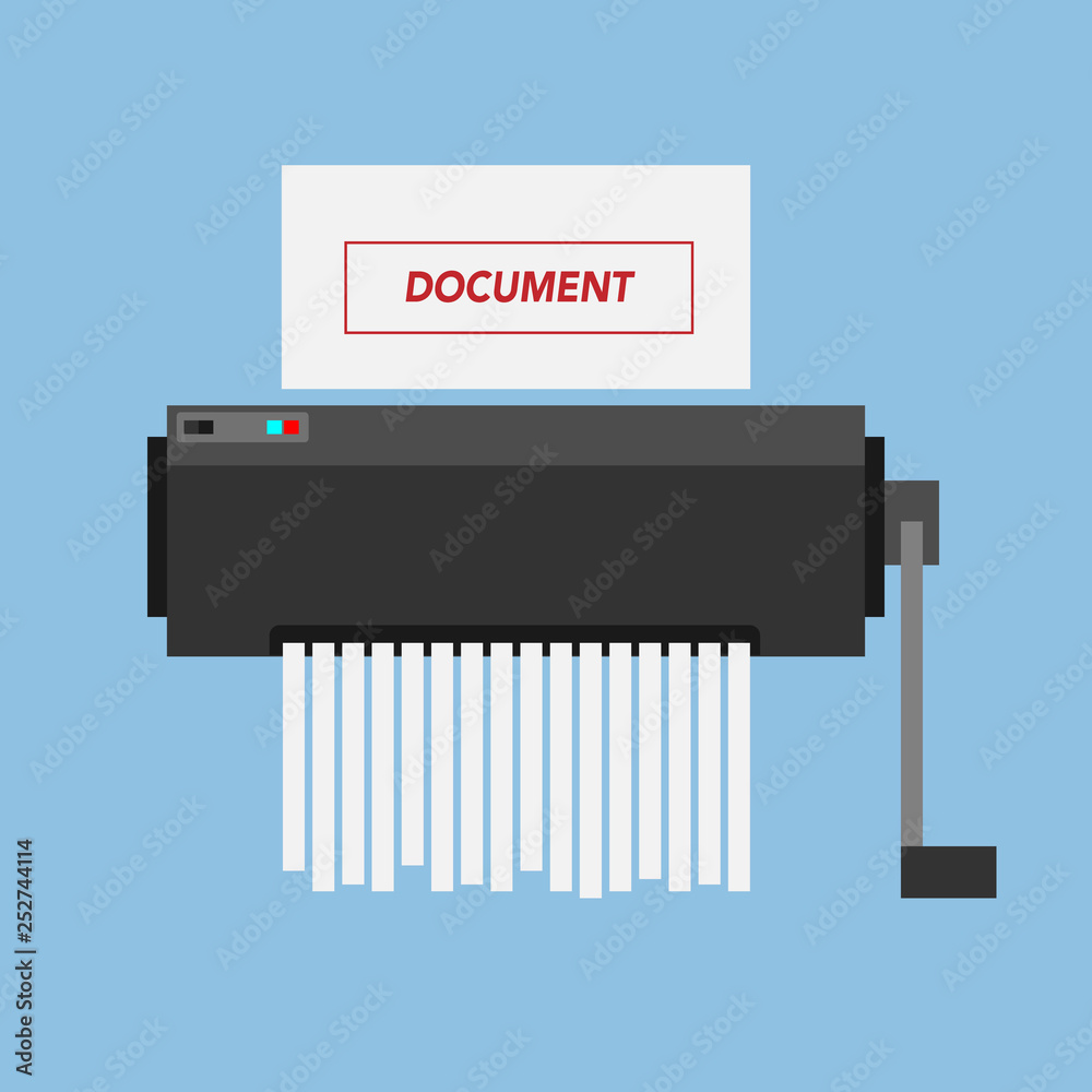 paper shredder confidential icon and private document office information protection. flat vector illustration paper shredder confidential icon and private document office information protection. flat vector illustration