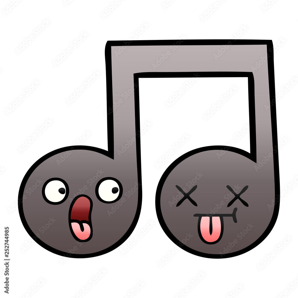 gradient shaded cartoon musical note gradient shaded cartoon musical note