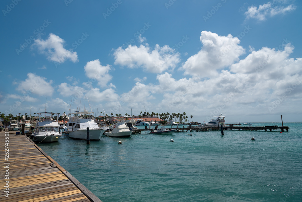 Marina in Oranjestad capital of Aruba.