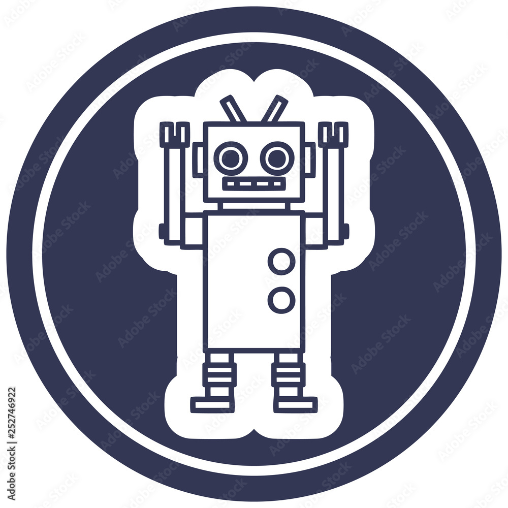Fototapeta premium dancing robot circular icon