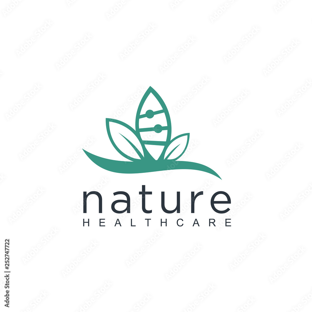 Natural Alternative Herbal Medicine and Healthcare icon and element