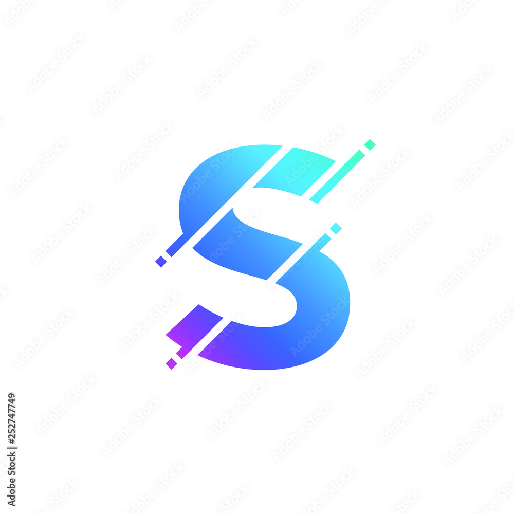 Letter S Glitch Style Uppercase Modern Font Alphabet Logo Vector Icon Letter S Glitch Style Uppercase Modern Font Alphabet Logo Vector Icon