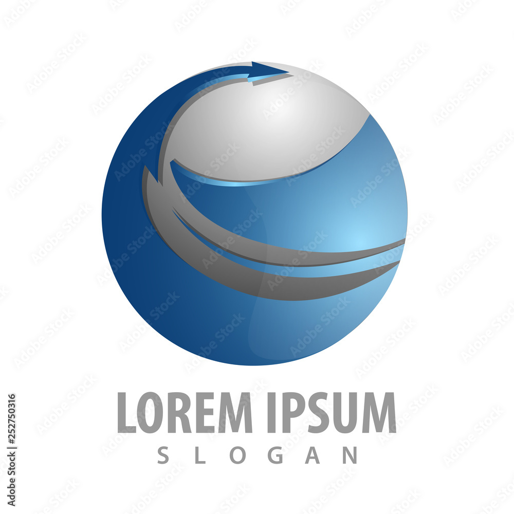 Abstract sphere arrow logo concept design. Symbol graphic template element vector Abstract sphere arrow logo concept design. Symbol graphic template element vector