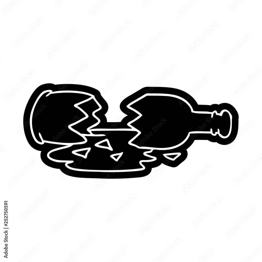 cartoon icon drawing of a broken bottle Stock Vector Adobe Stock