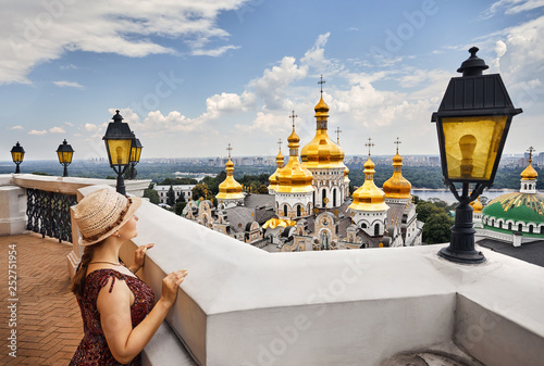 Tourist in Kiev Pechersk Lavra photo