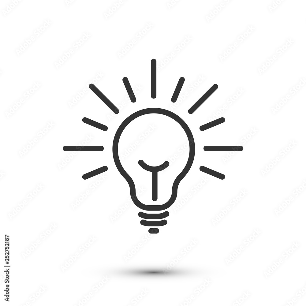 Light bulb line icon isolated on white background Light bulb line icon isolated on white background