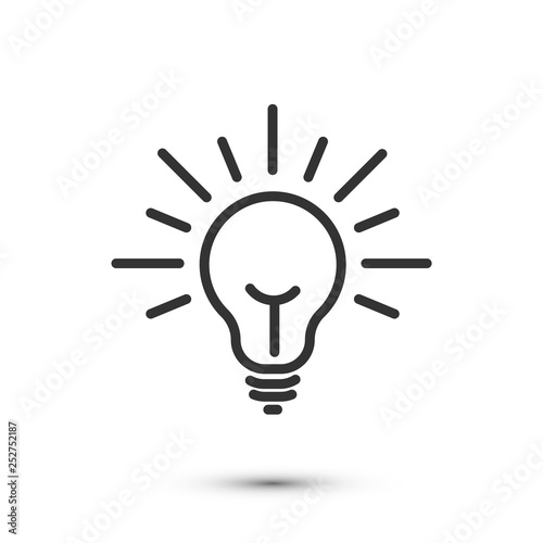 Light bulb line icon isolated on white background