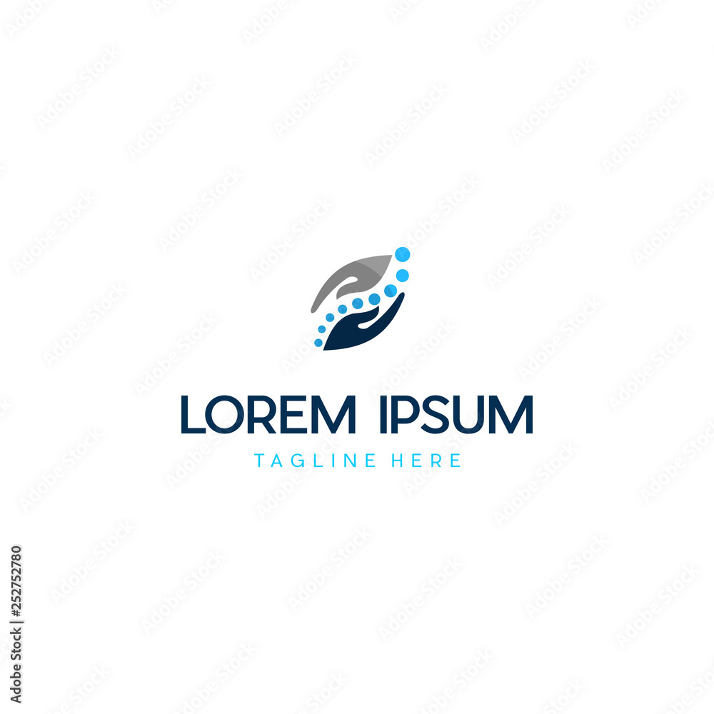 Fototapeta premium Chiropractic Care Hand Creative Vector Logo Design 