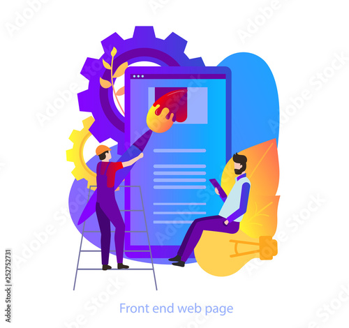 Front end web page. Mobile app design, creating and settings.