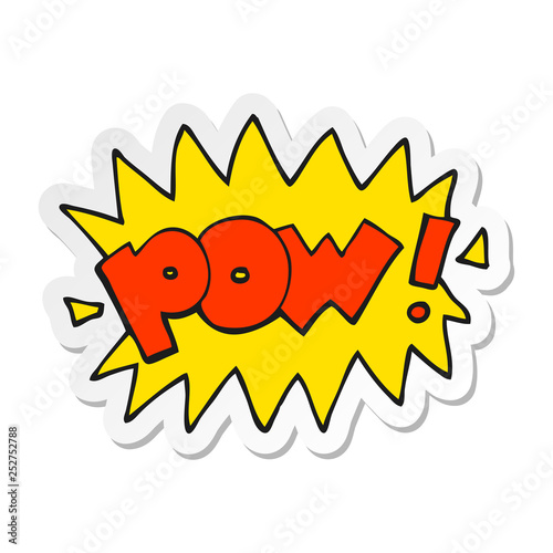 sticker of a cartoon pow symbol