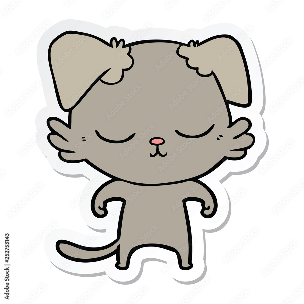 sticker of a cute cartoon dog sticker of a cute cartoon dog