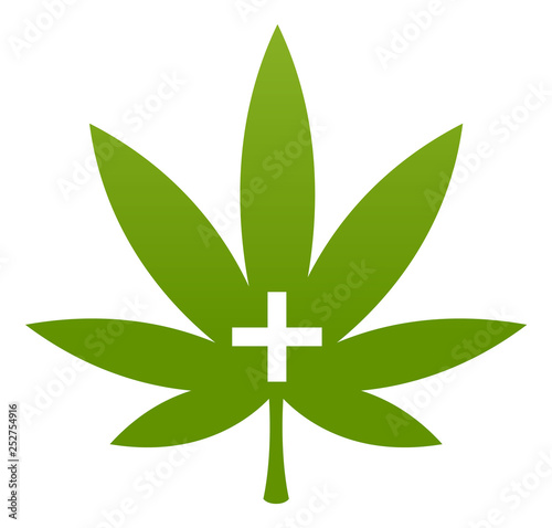 marijuana, leaf of a cannabis plant. Medical care.