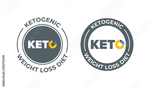 Ketogenic diet vector icon. 100 percent weight loss keto diet nutrition label