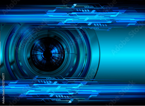 binary circuit board future technology, blue eye cyber security concept background, abstract hi speed digital internet.motion move blur. pixel vector