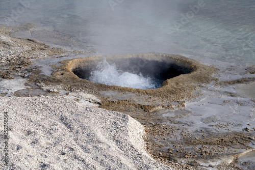 Small geysers at Yellowstone lake