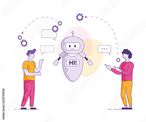 Chat Bot Say Hi Vector Artificial Intelligence.