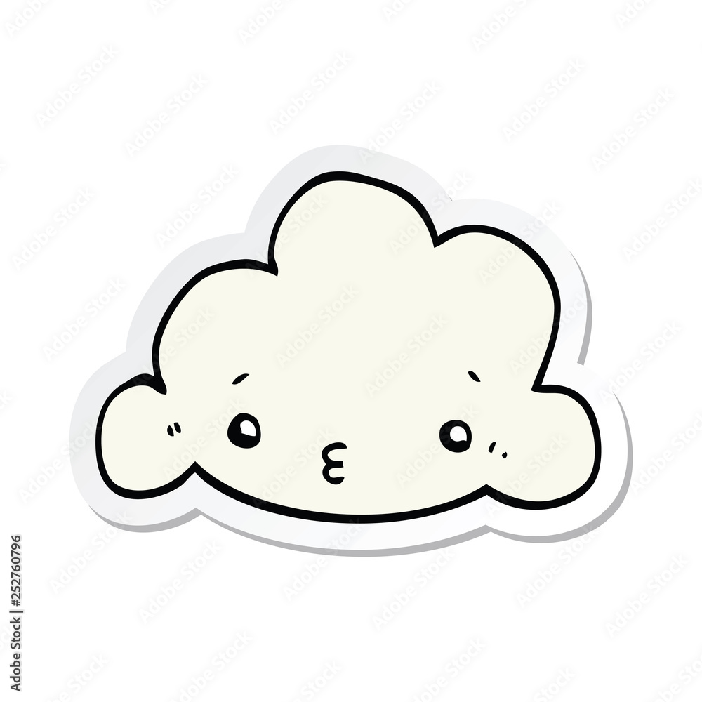 sticker of a cartoon cloud sticker of a cartoon cloud